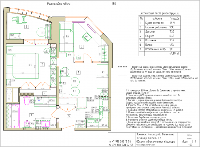 План расстановки мебели