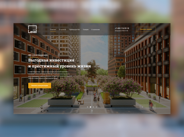 Landing page для Level Group