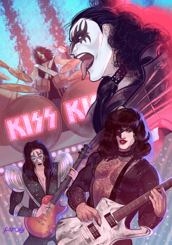 рок-группа KISS в полном составе