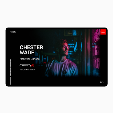 Внешний вид страницы сайта с фотографией