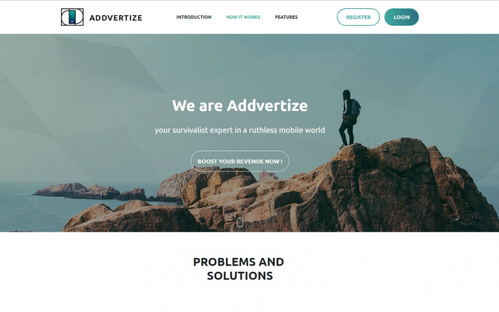 Верстка сайта Addvertize