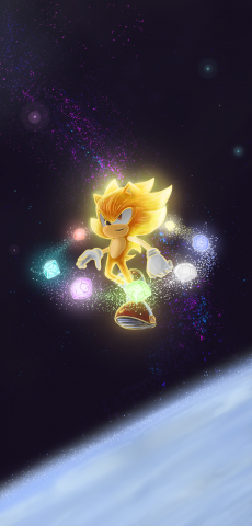 Рисунок на графическом планшете в Photoshop "SUPER SONIC THEME"