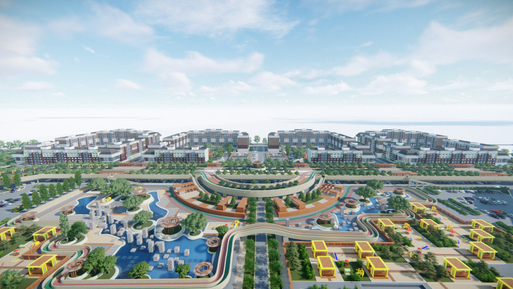 Эскиз микрорайона на 40 ГА