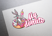 Логотип для уличных пончиков и коктейлей