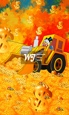 Скрудж Мак Дак на бульдозере