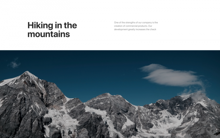 Landing page для компании Mountain (хайкинг)