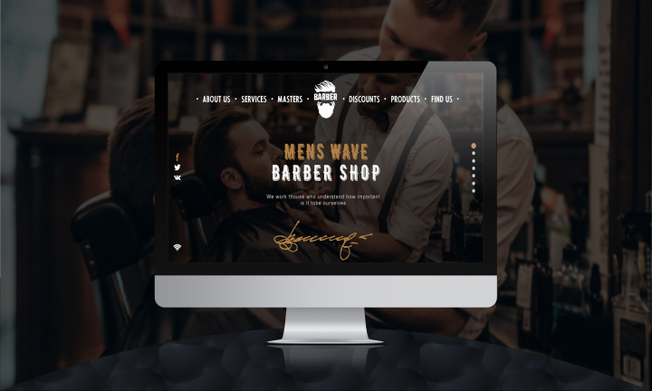 Landing page для Барбершопа "men's wave"