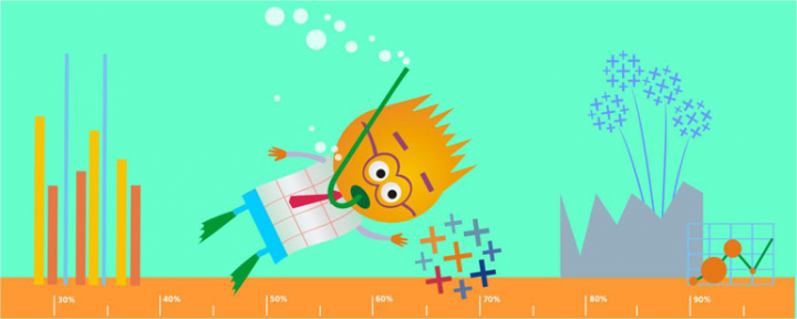 Персонаж Мистер График - иллюстрация