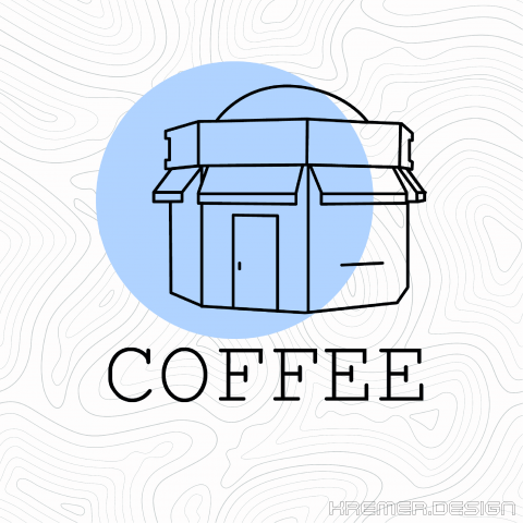 Макет логотипа кофейни формата с собой