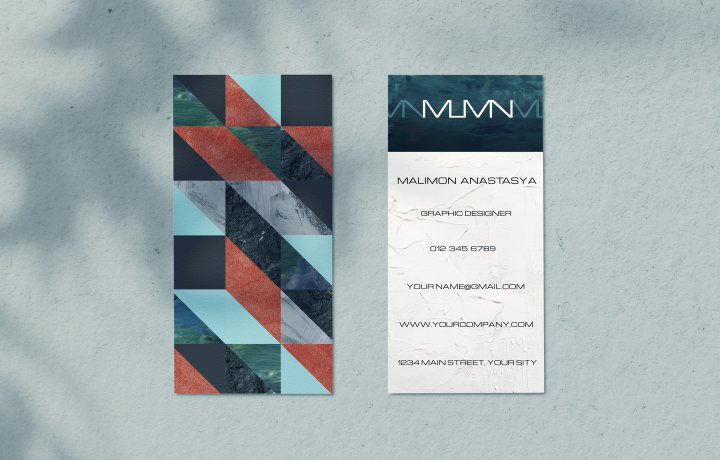 Визитная карточка с логотипом "MLMN"