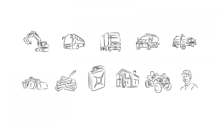 Иконки транспортно-строительных работ