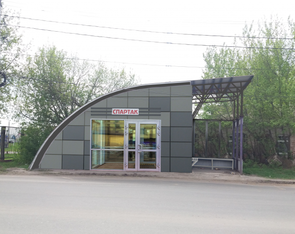Облагородили остановочный павильон, новым фасадом
