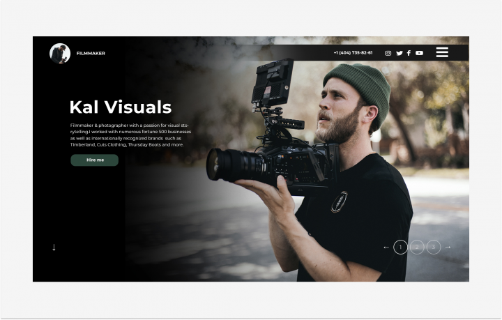 Landing Kal Visual Videomaker
