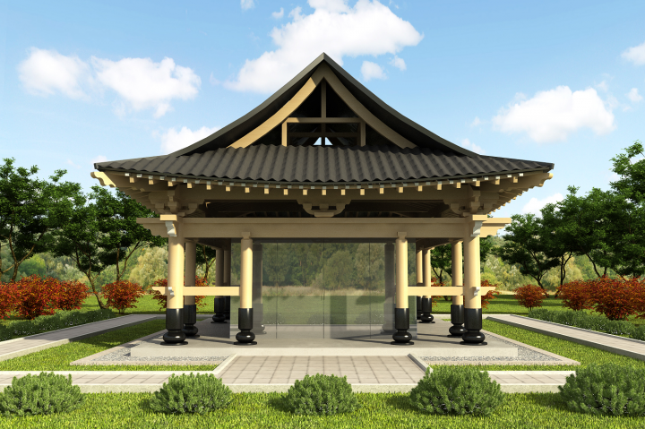 3д моделирование и конструирование китайской беседки