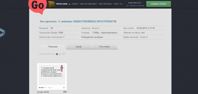 Доп-ный приз в конкурсе "Нейминг общественных пространств"