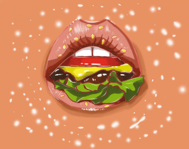 Губы-Бургер  (adobe photoshop)