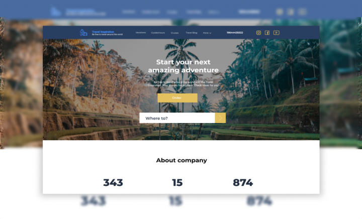 ДИЗАЙН САЙТА для туристической компании
