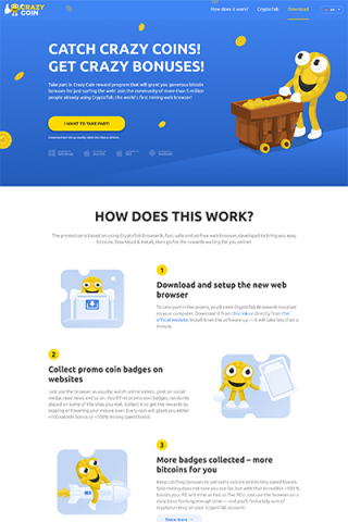 Лендинг  «Crazy Сoin»