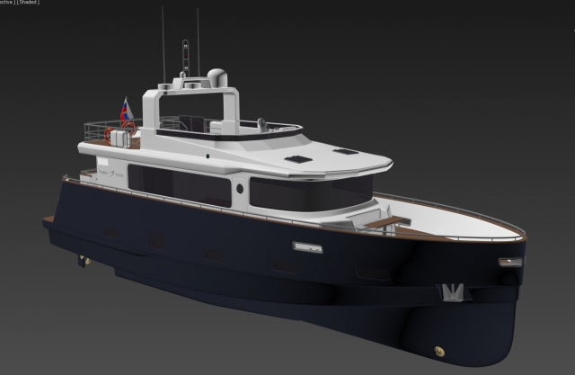 3D моделирование яхты для компании Popilov Yachts 01