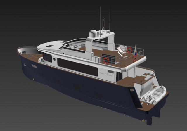 3D моделирование яхты для компании Popilov Yachts 02
