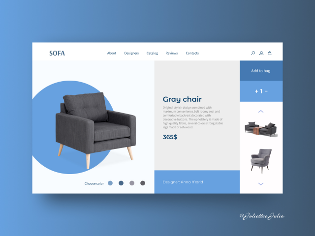 Website design for a furniture store