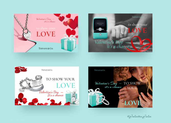 Тематические баннеры к 14 февраля от Tiffany