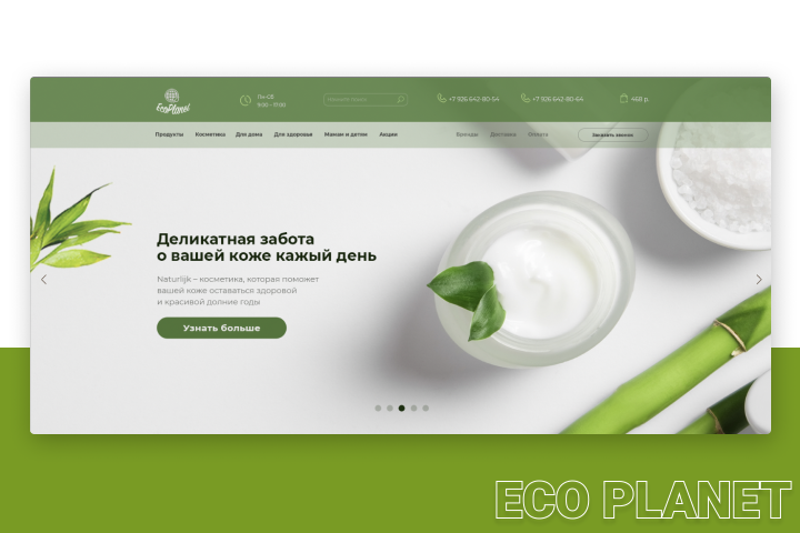 Дизайн сайта для магазина "Eco Planet"