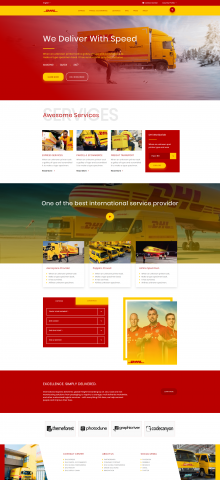 Сайт службы доставки или транспортная компания (DHL)