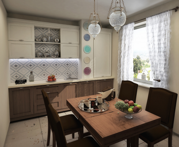 Проект кухни с элементами марокканского стиля