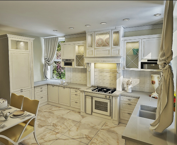 Проект кухни в стиле прованс