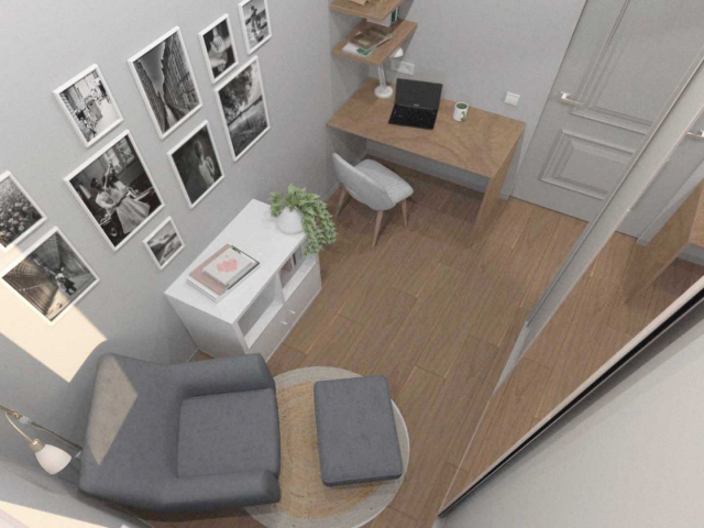 Дизайн-проект загородного дома 120 м2, кабинет