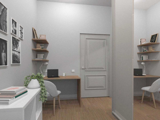 Дизайн-проект загородного дома 120 м2, кабинет