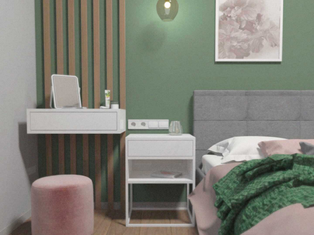 Дизайн-проект загородного дома 120 м2, спальня2