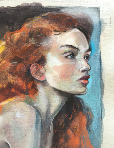 Портрет девушки акрилом