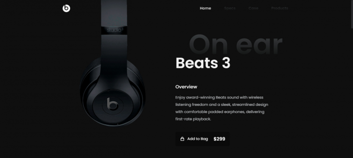 Адаптивная вёрстка лендинга "Headphones"