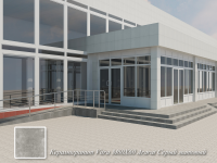 Входная группа в здание аэровокзала аэропорта Воронеж