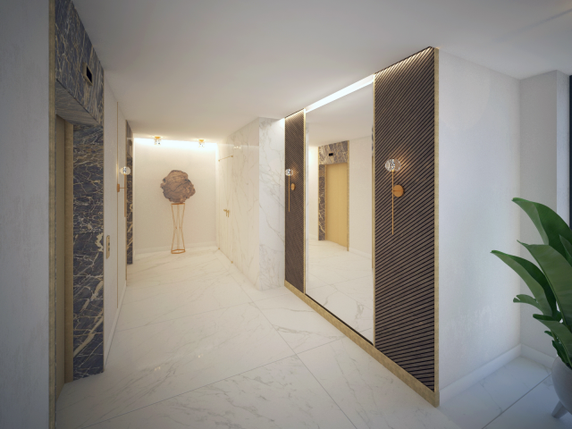 Вестибюль жилого дома с круглосуточной косьерж-зоной