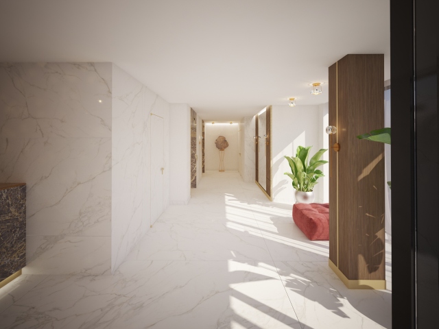 Вестибюль жилого дома с круглосуточной косьерж-зоной