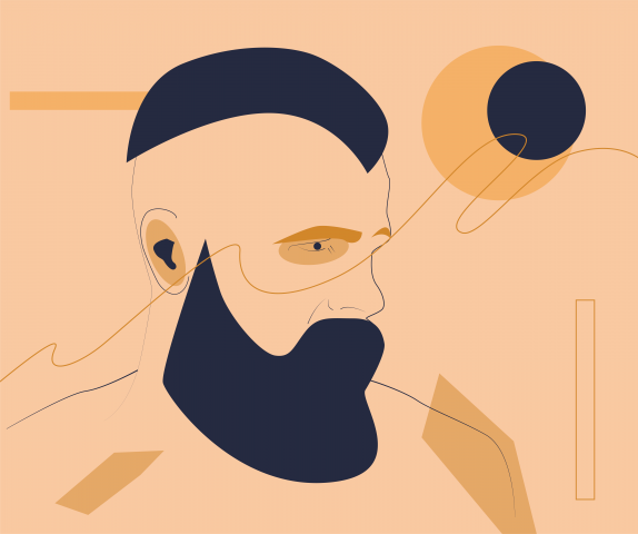 Modern abstract cover man, minimal cover design.