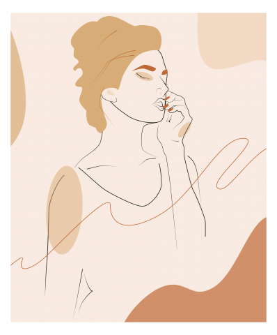 linear minimalism of a model girl