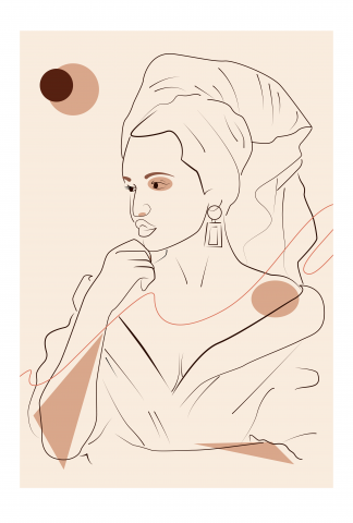 linear minimalism of a model girl