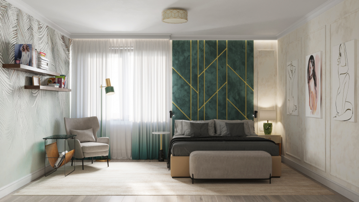 Дом в Подмосковье, спальня