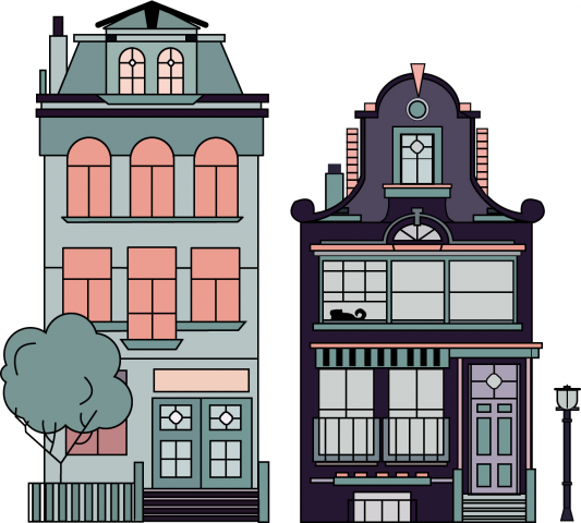 дома векторная графика