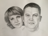 Семейный портрет. Карандаш, 40х60см