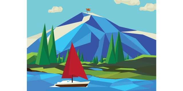 Пейзаж, lowpoly
