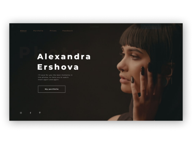 Landing Page для фотографа Александры Ершовой