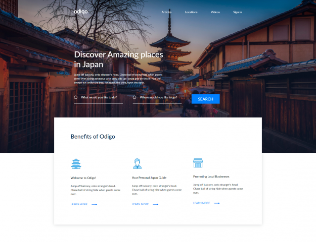 Адаптивная верстка сайта Odigo