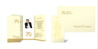 Комплект: пригласительный, вкладыш к нему и конверт на 70-летний