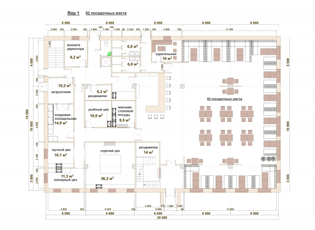 планировка кафе