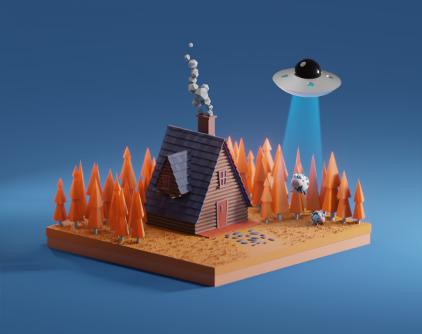 Lo-poly 3D-иллюстрация